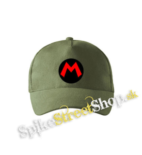 SUPER MARIO - Red Logo Crest - olivová šiltovka army classic