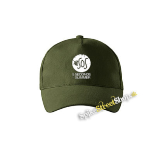 5 SECONDS OF SUMMER - Sign - zelená šiltovka vo farbe "military green"