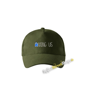 AMONG US - Blue White Logo - zelená šiltovka vo farbe "military green"