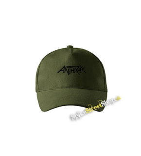 ANTHRAX - Logo Black - zelená šiltovka vo farbe "military green"