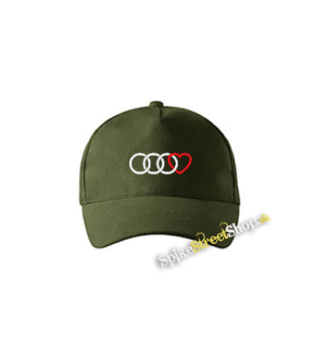 AUDI - Love - zelená šiltovka vo farbe "military green"