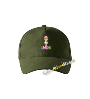 BBNO$ - Cartoon Colour Poster - zelená šiltovka vo farbe "military green"