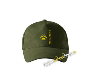 BIOHAZARD - Vertical Yellow Logo Crest - zelená šiltovka vo farbe "military green"