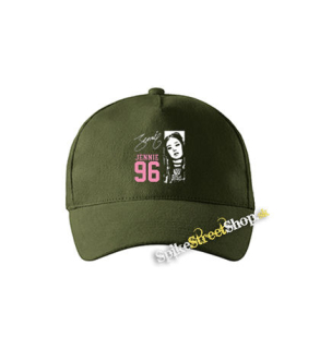 BLACKPINK - Jennie 96 Signature Portrait - zelená šiltovka vo farbe "military green"