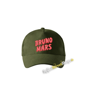 BRUNO MARS - Logo - zelená šiltovka vo farbe "military green"