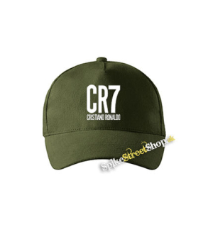 CRISTIANO RONALDO - CR7 Crest - zelená šiltovka vo farbe "military green"