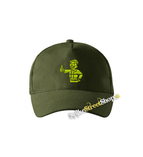 FALLOUT - Vault Boy Green Vintage - zelená šiltovka vo farbe "military green"