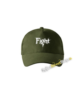 FIGHT - Logo Metal Band Rob Halford - zelená šiltovka vo farbe "military green"