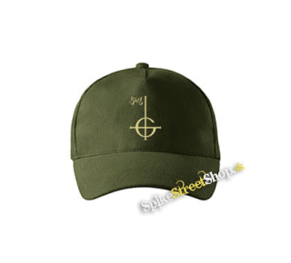 GHOST - Gold Logo - zelená šiltovka vo farbe "military green"