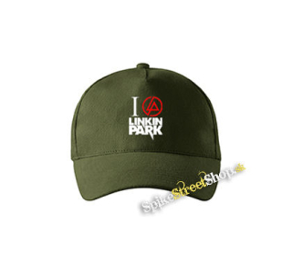 I LOVE LINKIN PARK - Crest Motive - zelená šiltovka vo farbe "military green"