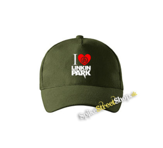 I LOVE LINKIN PARK - zelená šiltovka vo farbe "military green"