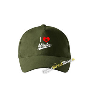 I LOVE SHAWN MENDES - zelená šiltovka vo farbe "military green"