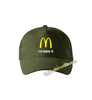 I'M FUCKIN' IT - zelená šiltovka vo farbe "military green"