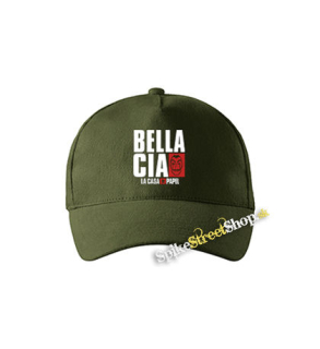 LA CASA DE PAPEL - Bella Ciao - zelená šiltovka vo farbe "military green"