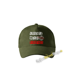 LUNATIC GODS - Listen To Metal Stay Free Motive 4 - zelená šiltovka vo farbe "military green"