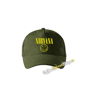 NIRVANA - Big Smile Motive 2 - zelená šiltovka vo farbe "military green"