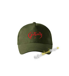OBITUARY - Red Logo - zelená šiltovka vo farbe "military green"