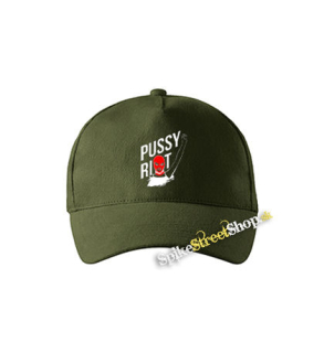 PUSSY RIOT - zelená šiltovka vo farbe "military green"