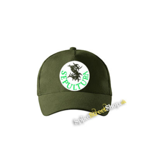 SEPULTURA - Brasil - zelená šiltovka vo farbe "military green"