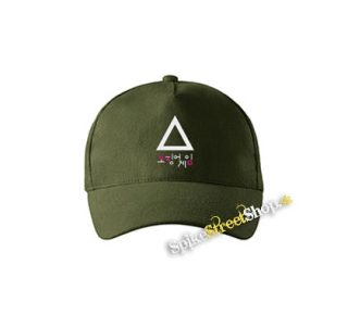 SQUID GAME - Triangle & Symbols - zelená šiltovka vo farbe "military green"