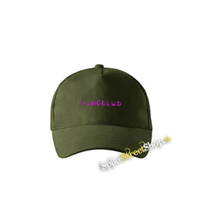 YUNGBLUD - Pink Logo - zelená šiltovka vo farbe "military green"