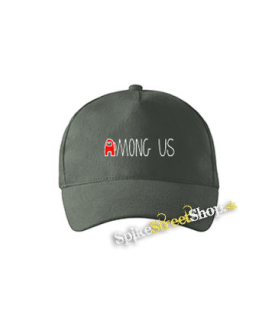 AMONG US - Red White Logo - šiltovka vo farbe "tmavá bridlica"