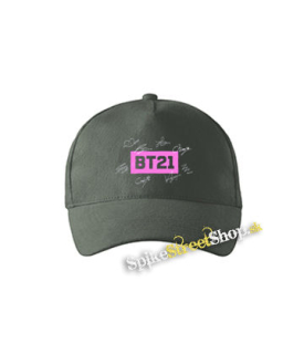 BT21 - Logo Signature - šiltovka vo farbe "tmavá bridlica"