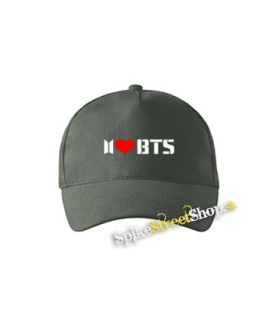 I LOVE BTS - Logo - šiltovka vo farbe "tmavá bridlica"