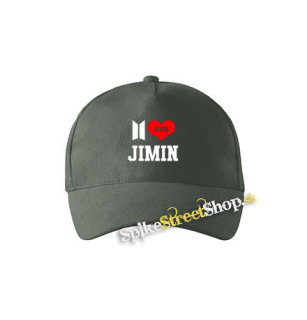 I LOVE JIMIN - Bangtan Boys - šiltovka vo farbe "tmavá bridlica"