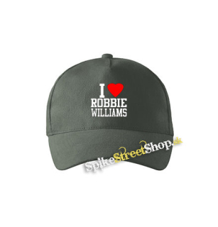 I LOVE ROBBIE WILLIAMS - šiltovka vo farbe "tmavá bridlica"