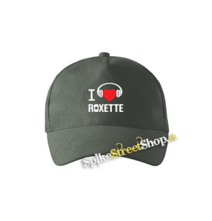 I LOVE ROXETTE - šiltovka vo farbe "tmavá bridlica"