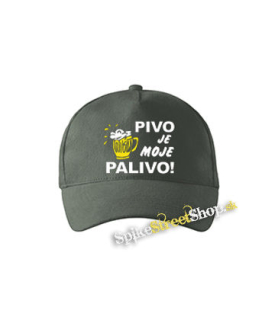 PIVO JE MOJE PALIVO - šiltovka vo farbe "tmavá bridlica"