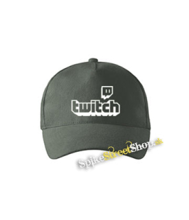TWITCH - White Logo Sign - šiltovka vo farbe "tmavá bridlica"