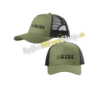 30 SECONDS TO MARS - Logo Motive 2 - olivovočierna sieťkovaná šiltovka model "Trucker Cap"