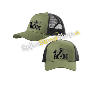 ACDC - Let There Be Rock - olivovočierna sieťkovaná šiltovka model "Trucker Cap"