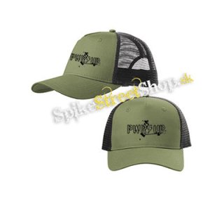 ACDC - Power Up Angus - olivovočierna sieťkovaná šiltovka model "Trucker Cap"