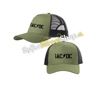 ACDC - Power Up Logo Big - olivovočierna sieťkovaná šiltovka model "Trucker Cap"