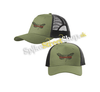 CICADA 3301 - olivovočierna sieťkovaná šiltovka model "Trucker Cap"