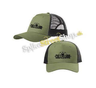 CULT OF THE LAMB - Logo - olivovočierna sieťkovaná šiltovka model "Trucker Cap"