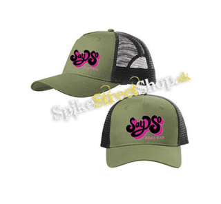 DOJA CAT - Say So - olivovočierna sieťkovaná šiltovka model "Trucker Cap"