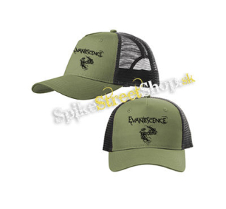 EVANESCENCE - Crest - olivovočierna sieťkovaná šiltovka model "Trucker Cap"