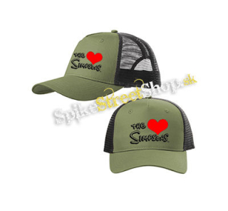 I LOVE THE SIMPSONS - olivovočierna sieťkovaná šiltovka model "Trucker Cap"