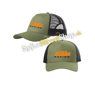 KTM RACING - Logo - olivovočierna sieťkovaná šiltovka model "Trucker Cap"