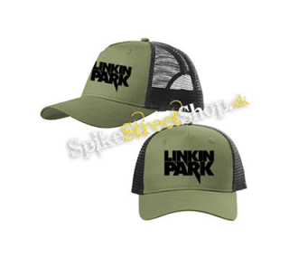 LINKIN PARK - Logo Simple - olivovočierna sieťkovaná šiltovka model "Trucker Cap"