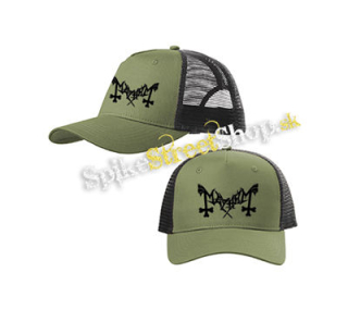 MAYHEM - Logo Motive 2 - olivovočierna sieťkovaná šiltovka model "Trucker Cap"