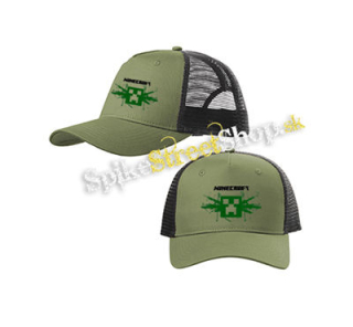 MINECRAFT - Gun - olivovočierna sieťkovaná šiltovka model "Trucker Cap"
