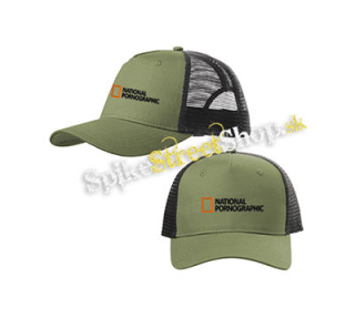 NATIONAL PORNOGRAPHIC - olivovočierna sieťkovaná šiltovka model "Trucker Cap"
