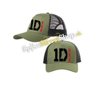 ONE DIRECTION - Red Logo - olivovočierna sieťkovaná šiltovka model "Trucker Cap"