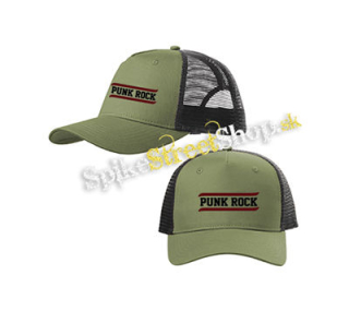 PUNKROCK - Logo Motive 3 - olivovočierna sieťkovaná šiltovka model "Trucker Cap"