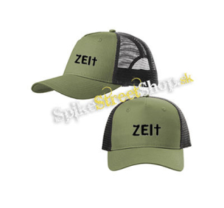 RAMMSTEIN - Zeit Crest - olivovočierna sieťkovaná šiltovka model "Trucker Cap"